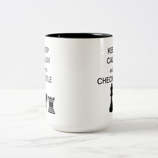 Kalm houden en Castle/Checkmate Two-Tone Mok (Center)