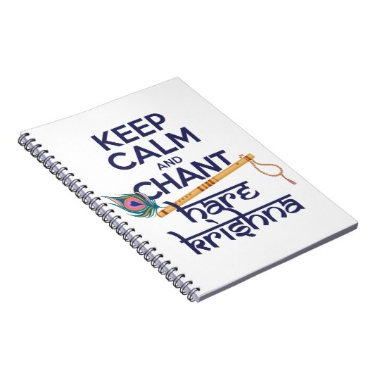 Kalm houden en Chant Hare Krishna Mantra Chanting Notitieboek (Rechterzijde)