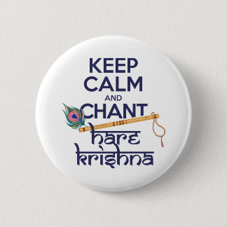 Kalm houden en Chant Hare Krishna Mantra Chanting Ronde Button 5,7 Cm