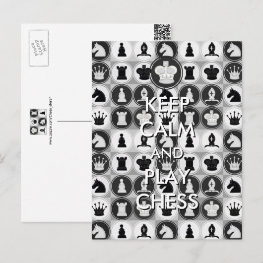 Kalm houden en Chess afspelen Briefkaart (Voorkant / Achterkant)