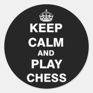 Kalm houden en Chess afspelen Ronde Sticker