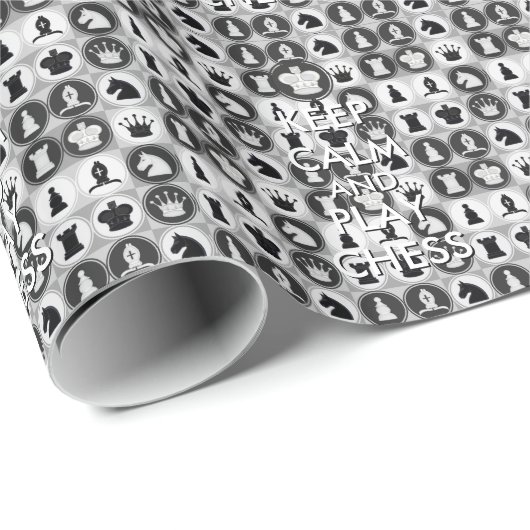 Kalm houden en Chess Pattern afspelen Cadeaupapier (Rol Hoek)