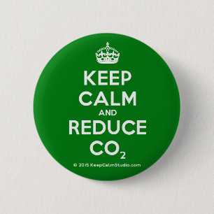 Kalm houden en CO2 verminderen Ronde Button 5,7 Cm