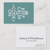 Kalm houden en<Code>aan - alle kleuren Visitekaartje (Voorkant / Achterkant)