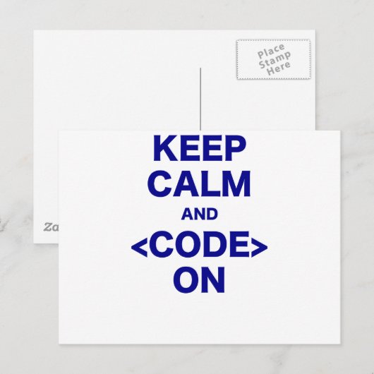 Kalm houden en code inschakelen briefkaart (Voorkant / Achterkant)