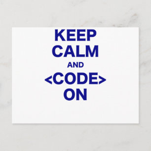 Kalm houden en code inschakelen briefkaart