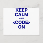 Kalm houden en code inschakelen briefkaart (Voorkant)