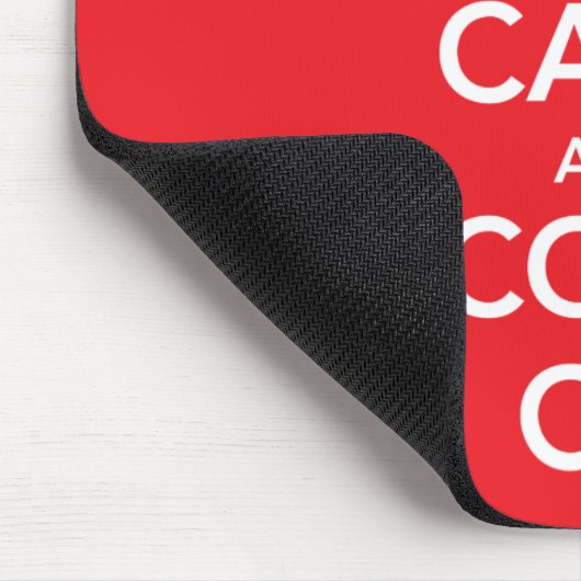 Kalm houden en code op mousepad muismat (Hoek)