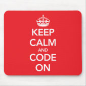 Kalm houden en code op mousepad muismat (Voorkant)