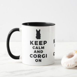 Kalm houden en Corgi op Mok houden