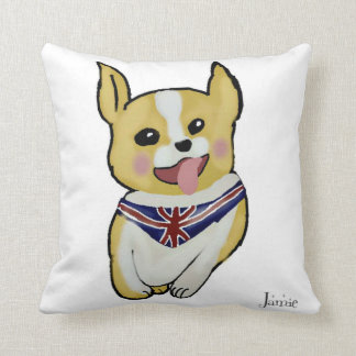 Kalm houden en Corgi op Pillow houden Kussen