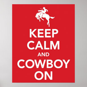 Kalm houden en Cowboy aan Poster