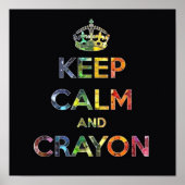 Kalm houden en Crayon tekenen kind kinder grappig  Poster (Voorkant)
