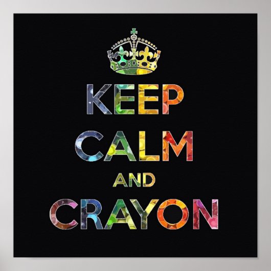 Kalm houden en Crayon tekenen kind kinder grappig Poster (Voorkant)