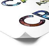 Kalm houden en Crayon tekenen kind kinder grappig  Poster (Hoek)