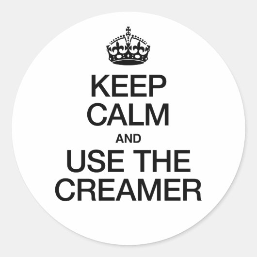 Kalm houden en Creamer gebruiken Ronde Sticker (Voorkant)