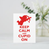 Kalm houden en Cupid aan houden Briefkaart (Staand voorkant)
