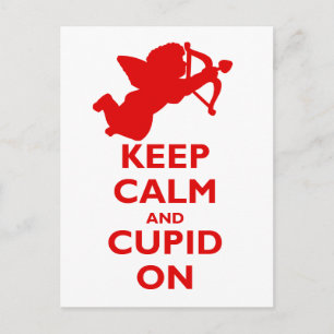 Kalm houden en Cupid aan houden Briefkaart