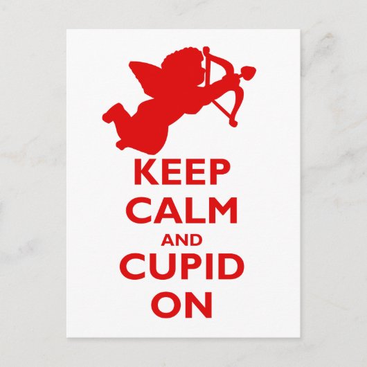 Kalm houden en Cupid aan houden Briefkaart (Voorkant)