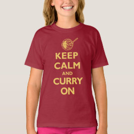 Kalm houden en curry aan (donker) t-shirt