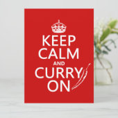 Kalm houden en curry aan kaart (Staand voorkant)