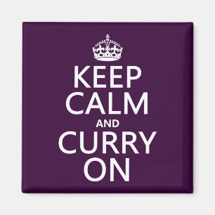 Kalm houden en curry aan magneet