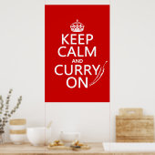 Kalm houden en curry aan poster (Keuken)