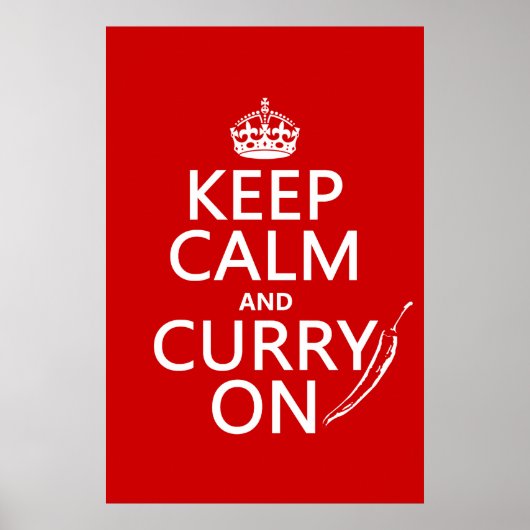 Kalm houden en curry aan poster (Voorkant)