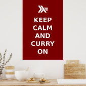 Kalm houden en curry aan poster (Keuken)