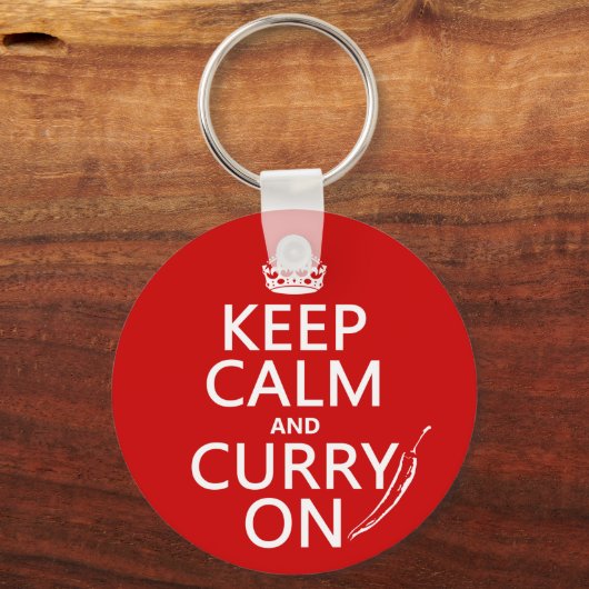 Kalm houden en curry aan sleutelhanger (Voorkant)