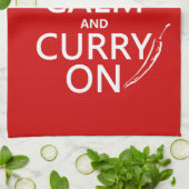 Kalm houden en curry aan theedoek (Gevouwen)