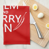 Kalm houden en curry aan theedoek (Quarter Fold)