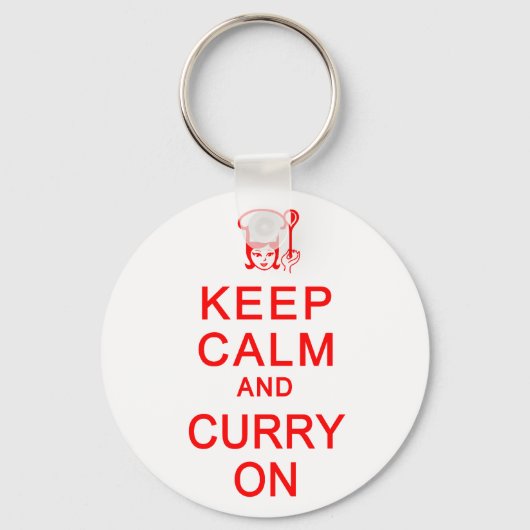Kalm houden en curry in sleutelketen sleutelhanger (Voorkant)
