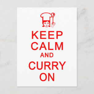 Kalm houden en curry op briefkaart houden, aanpass