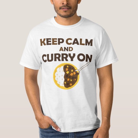 Kalm houden en curry op grafische schil t-shirt (Voorkant)