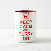 Kalm houden en curry op mok houden - kies stijl en (Midden)