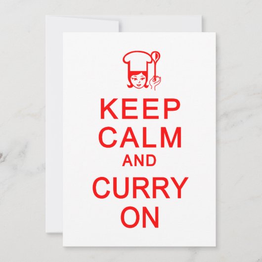 Kalm houden en curry op uitnodiging, aanpassen kaart (Voorkant)