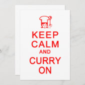 Kalm houden en curry op uitnodiging, aanpassen kaart (Voorkant / Achterkant)