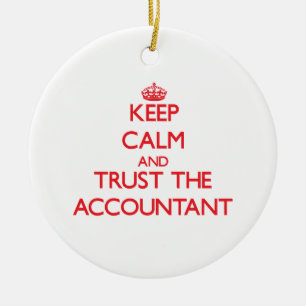 Kalm houden en de accountant vertrouwen keramisch ornament
