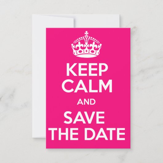Kalm houden en de datum opslaan save the date (Voorkant)