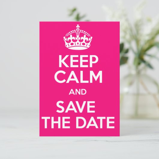 Kalm houden en de datum opslaan save the date (Staand voorkant)