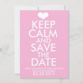Kalm houden en de datum opslaan save the date (Voorkant)