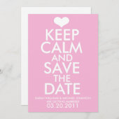 Kalm houden en de datum opslaan save the date (Voorkant / Achterkant)