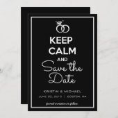 Kalm houden en de datum opslaan save the date (Voorkant / Achterkant)