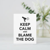 Kalm houden en de hond de schuld geven briefkaart (Staand voorkant)