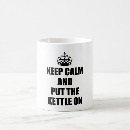 kalm houden en de ketel op een beker of mok plaats (Center)