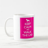 Kalm houden en de labrador lopen koffiemok (Links)