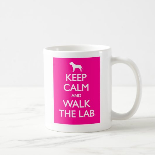 Kalm houden en de labrador lopen koffiemok (Rechts)