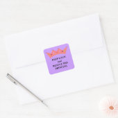 Kalm houden en de prinses redden vierkante sticker (Envelop)