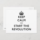Kalm houden en de revolutie starten briefkaart (Voorkant / Achterkant)
